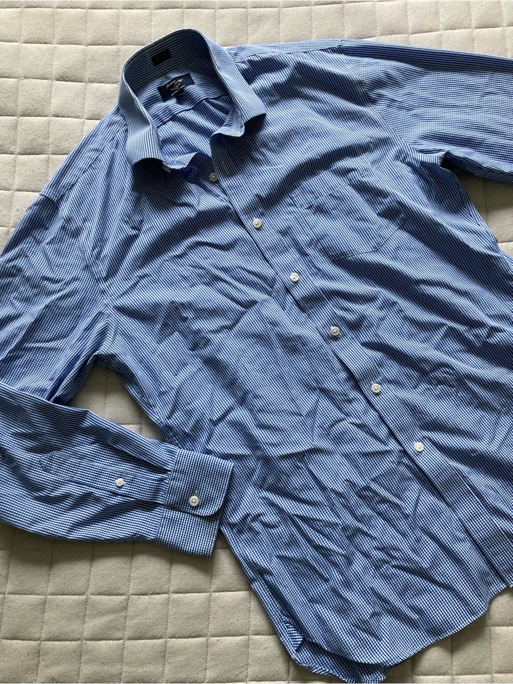 J. Crew Men’s Blue Micro-Check Dress Shirt